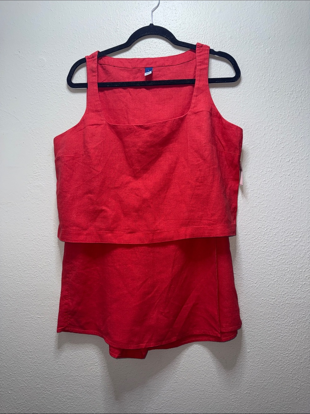 Old Navy Red Layered Tank Chemise